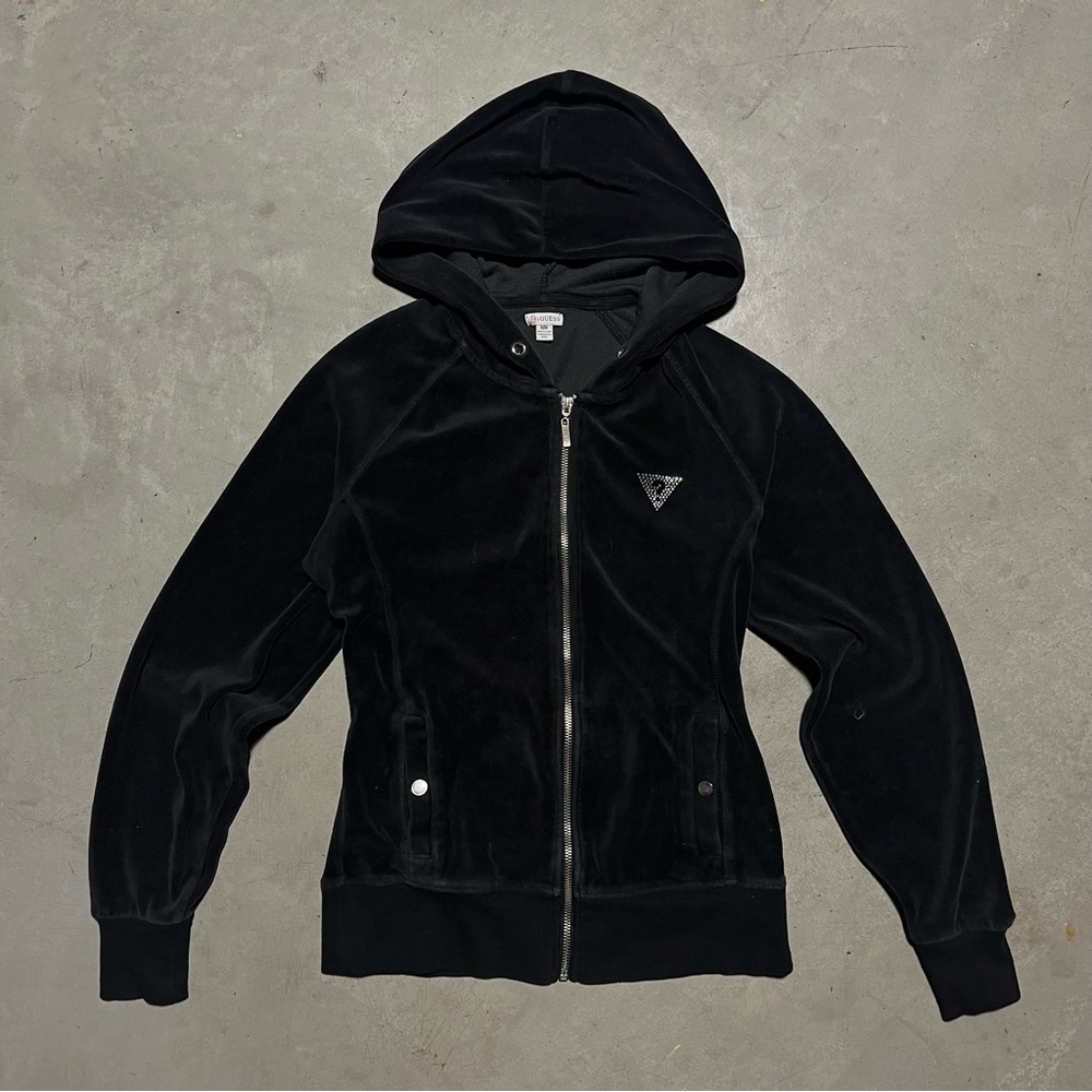y2k Guess velvet zip-up jacket